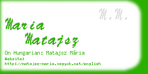 maria matajsz business card